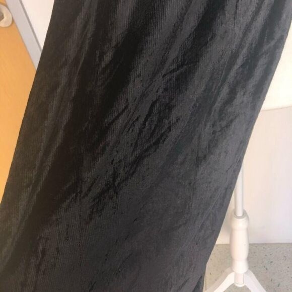 Rampage Black Slip Dress Womens Vintage 90s Ribbed Crushed Velvet Sleeveless - Picture 9 of 12